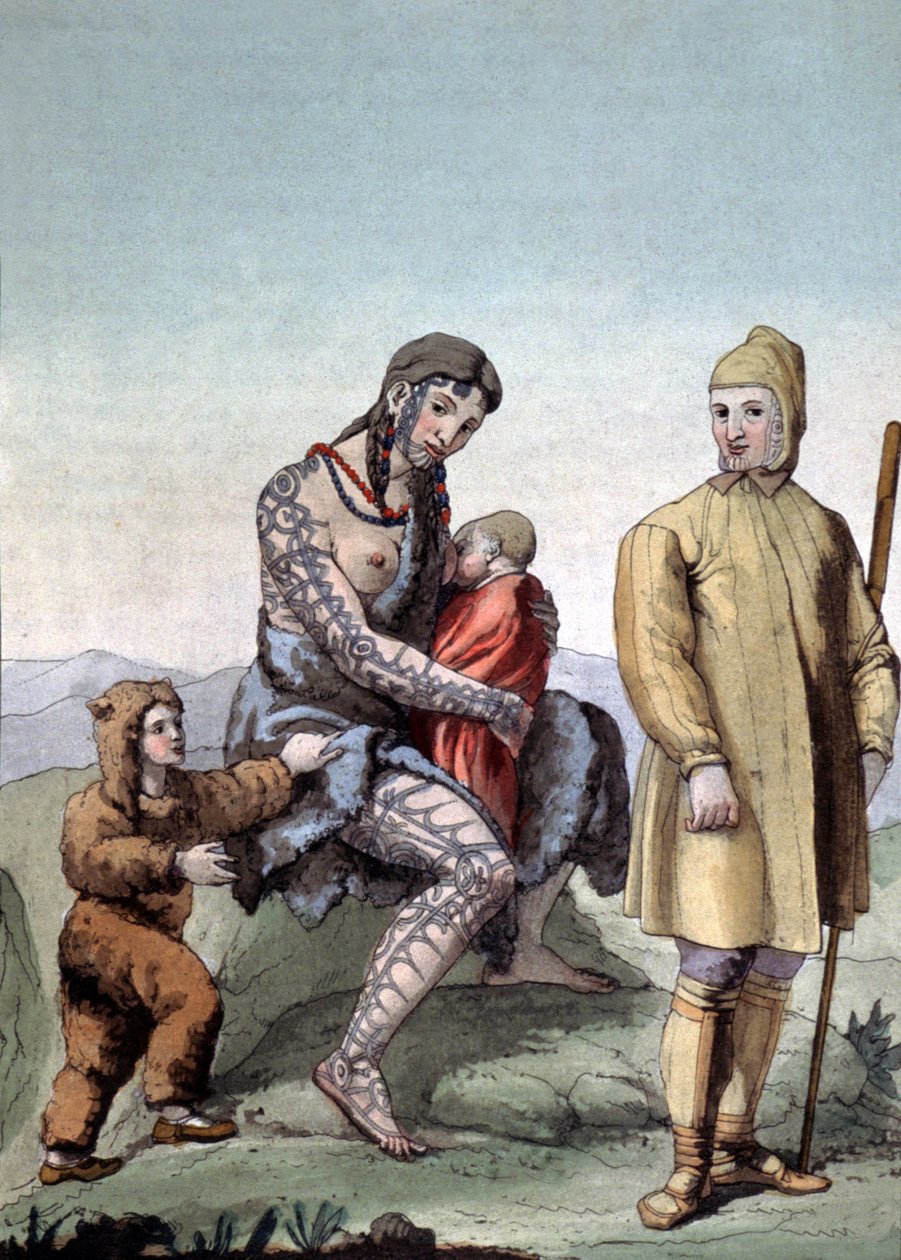 Tsjoektsji familie, c1810 (gravure) door Gallo Gallina