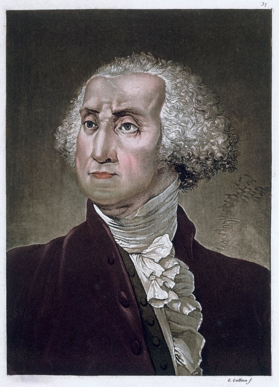 George Washington, eerste president van de Verenigde Staten van Amerika, ca. 1820 door Gallo Gallina