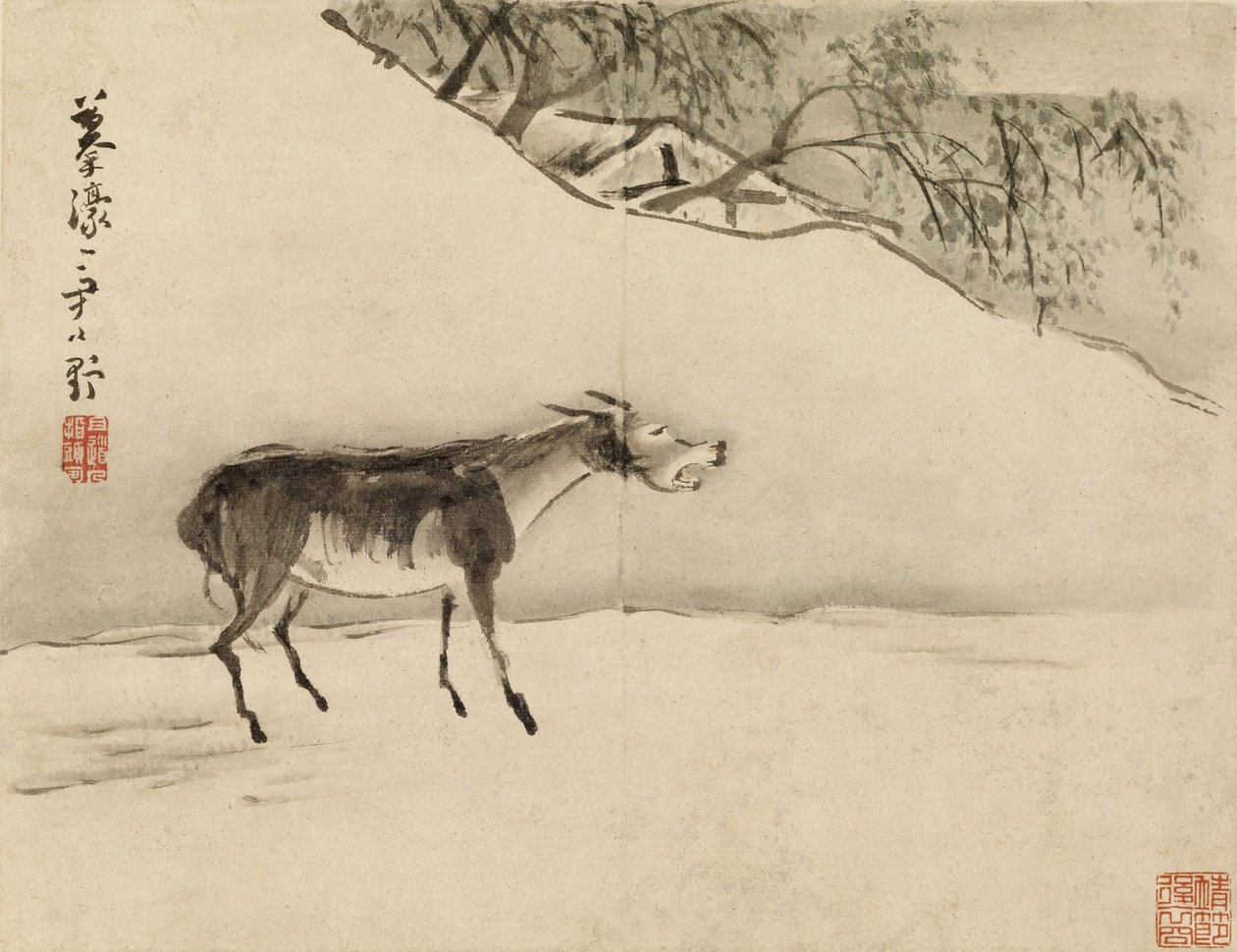 Balkende ezel door Gao Qipei