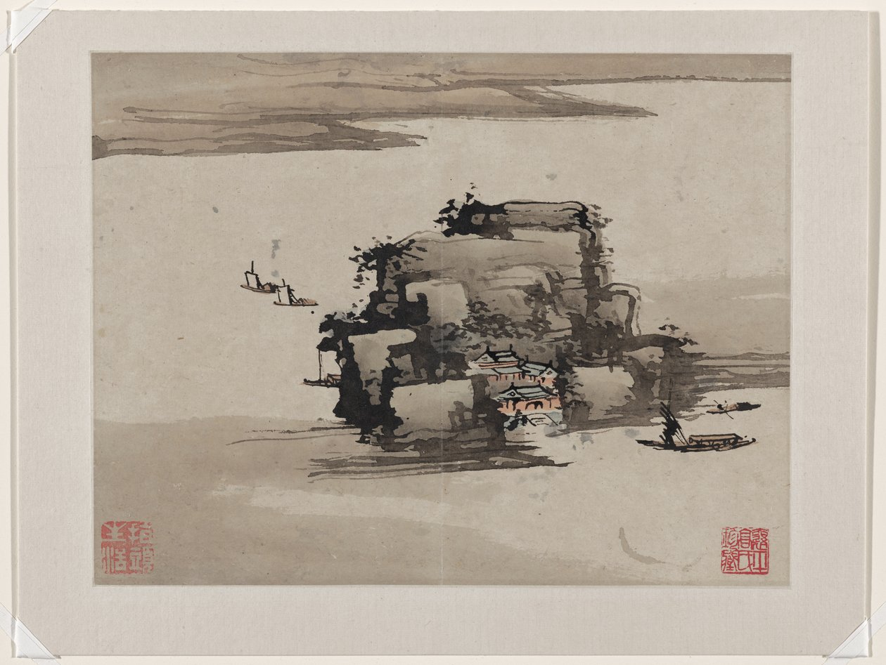 Vingerverf, uit een album van tien door Gao Qipei