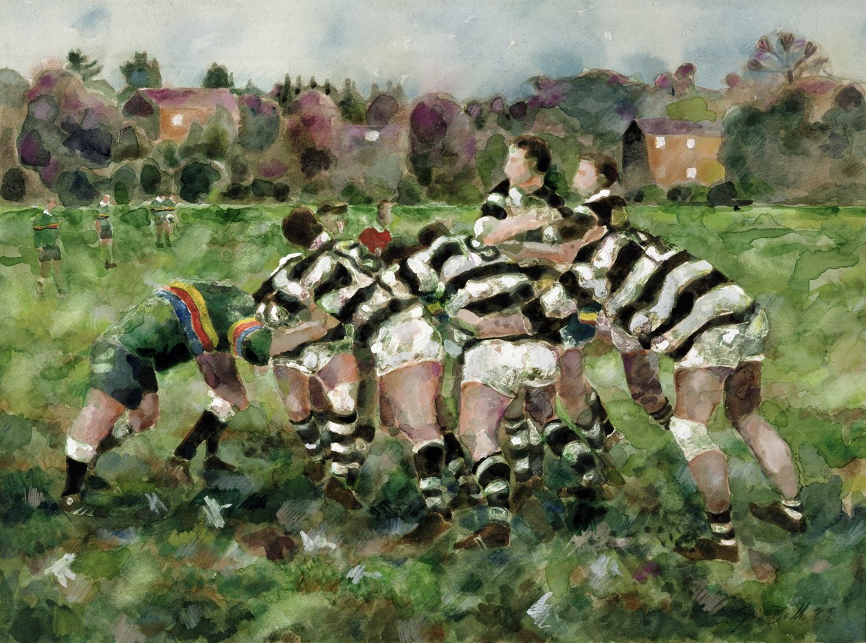 Een Rugbywedstrijd, 1989 door Gareth Lloyd Ball
