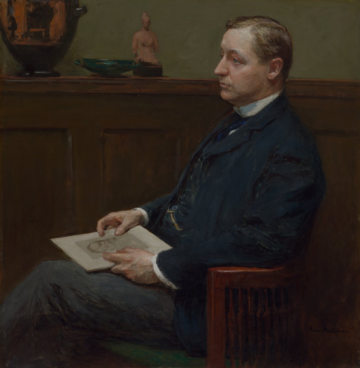 Portret van Charles Lawrence Hutchinson, ca. 1902 door Gari Melchers