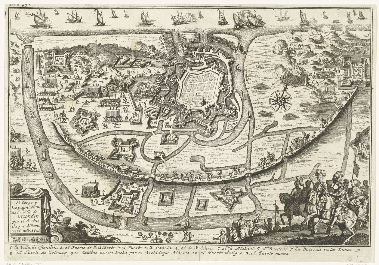 Beleg van Oostende, 1601 door Gaspar Bouttats
