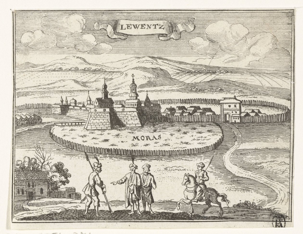 Gezicht op Levice door Gaspar Bouttats