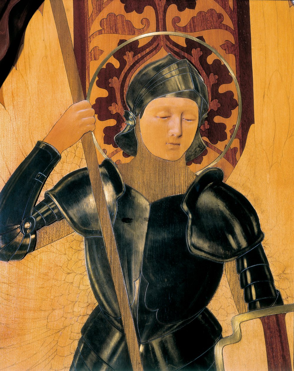 Sint Joris (detail) door Gaspar Homar i Mesquida