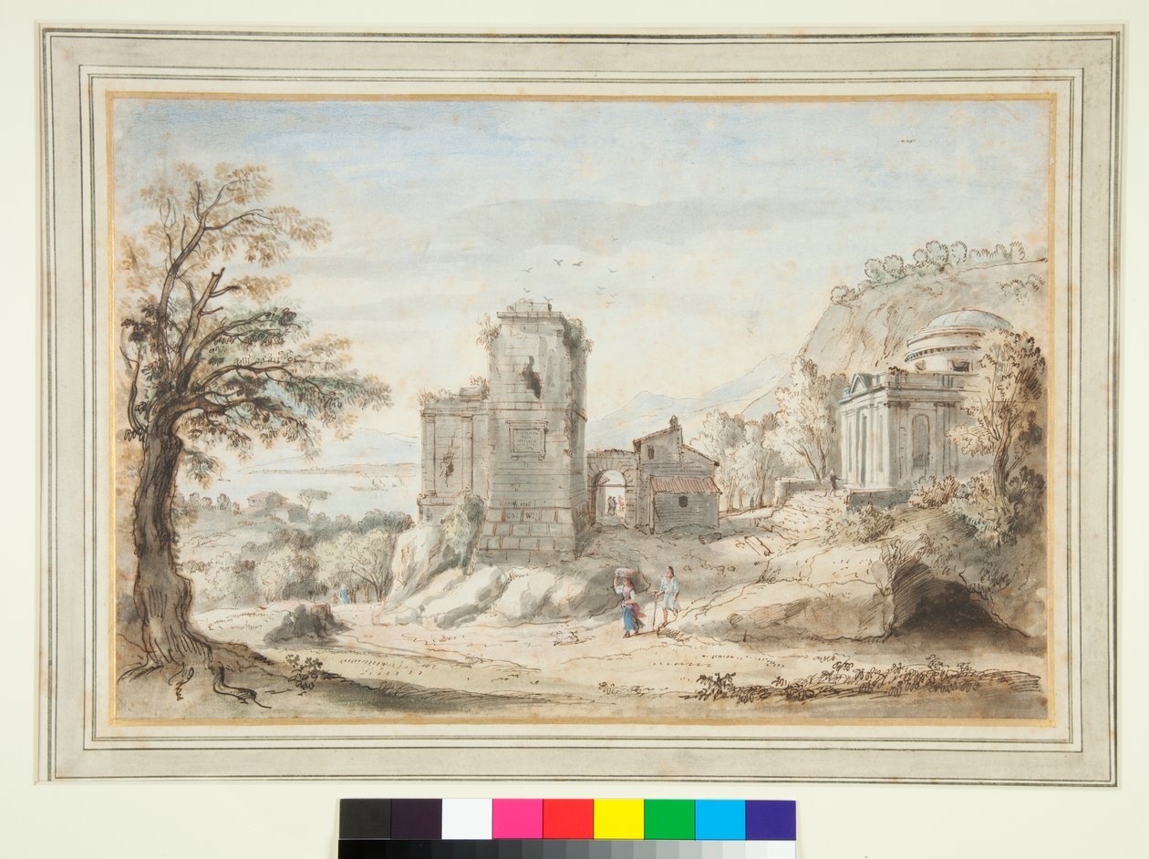 Landschap met Ruïnes en een Tempel door Gaspar van Wittel