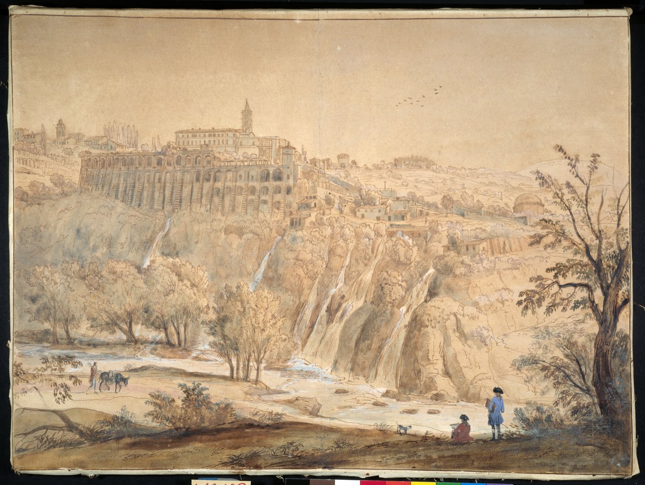 Uitzicht op het Basilian Klooster in Grottaferrata, Rome door Gaspar van Wittel