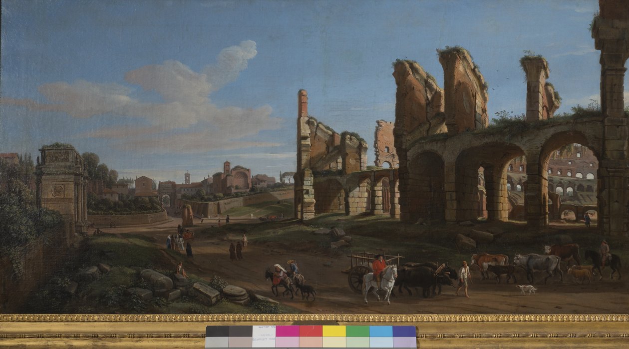 Het Colosseum en het Forum Romanum door Gaspar van Wittel