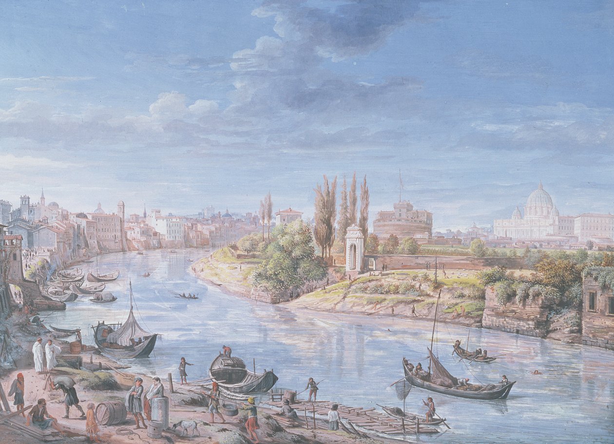 Uitzicht op Rome met Sint-Pieter en Castel Sant