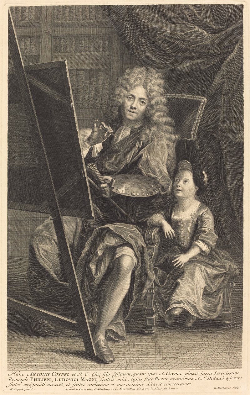 Antoine Coypel en Zijn Zoon door Gaspard Duchange after Antoine Coypel