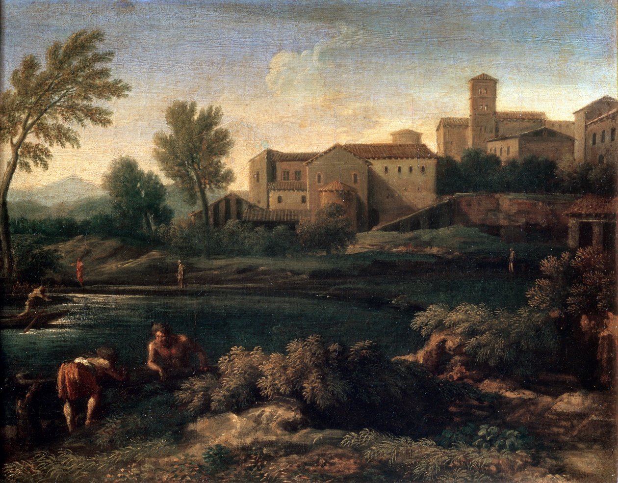 Een Klein Stadje in Latium, 1660s door Gaspard Dughet