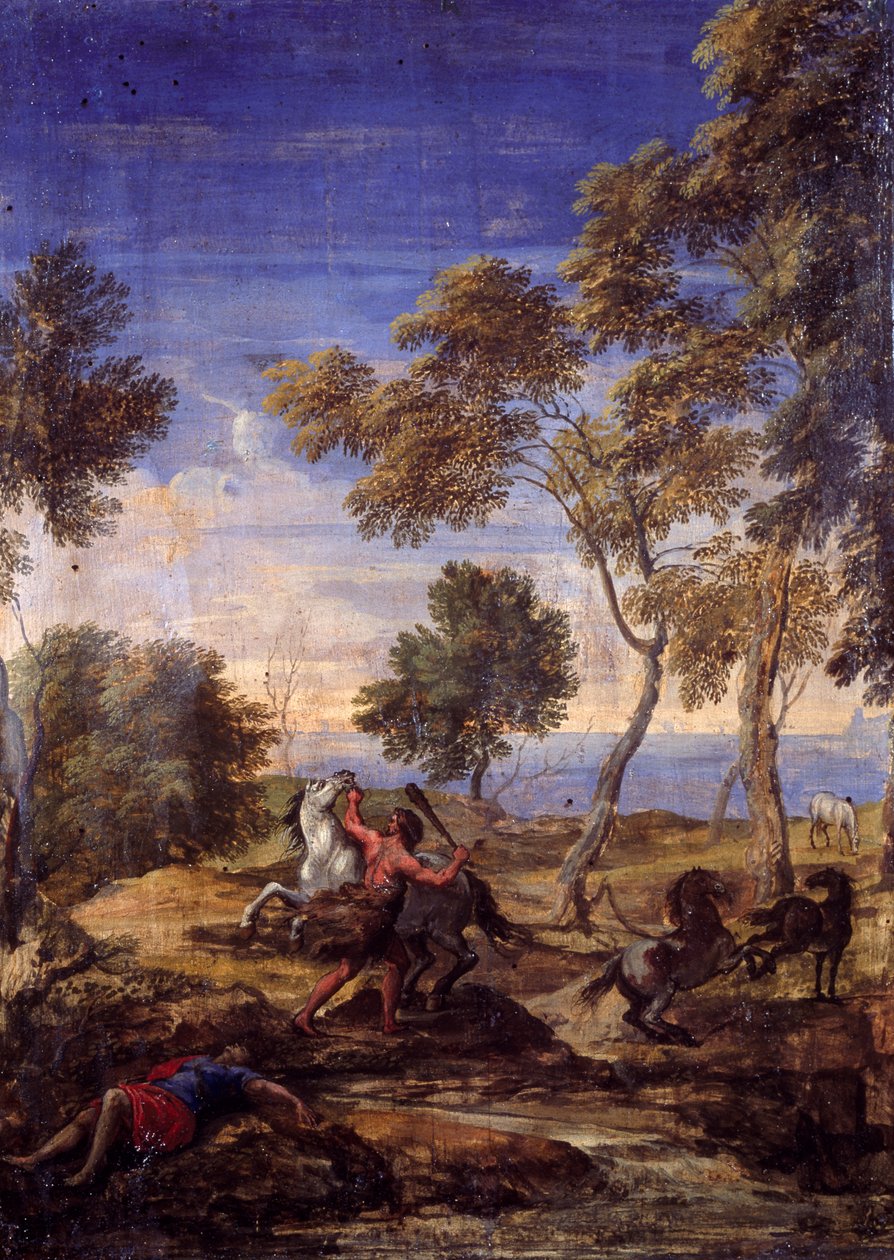 Plattelandsgevecht van de centauren door Gaspard Poussin (school of) Dughet