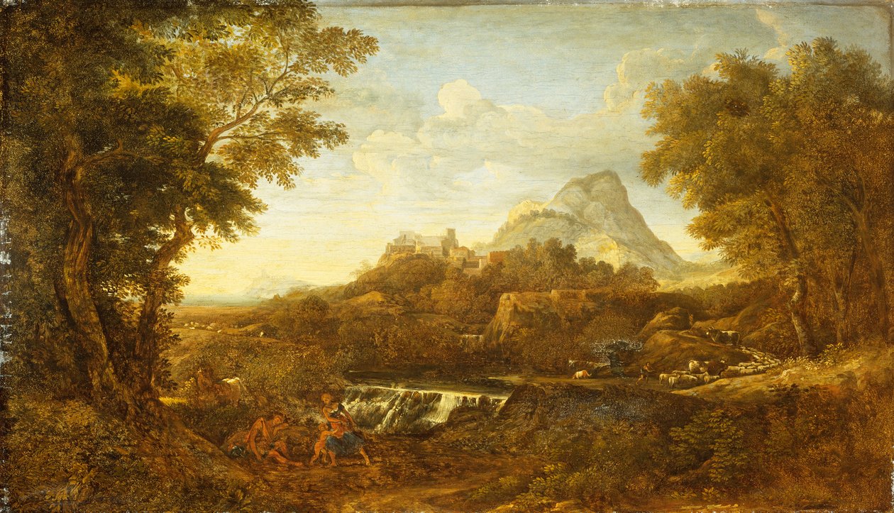 Rinaldo en Armida, geliefden uit Gerusalemme Liberata door Gaspard Poussin (school of) Dughet