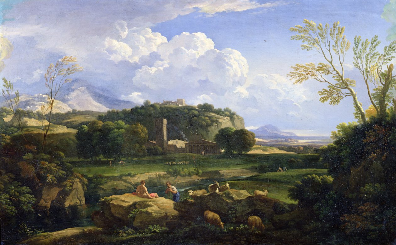 Uitzicht op de Romeinse Campagna door Gaspard Poussin Dughet