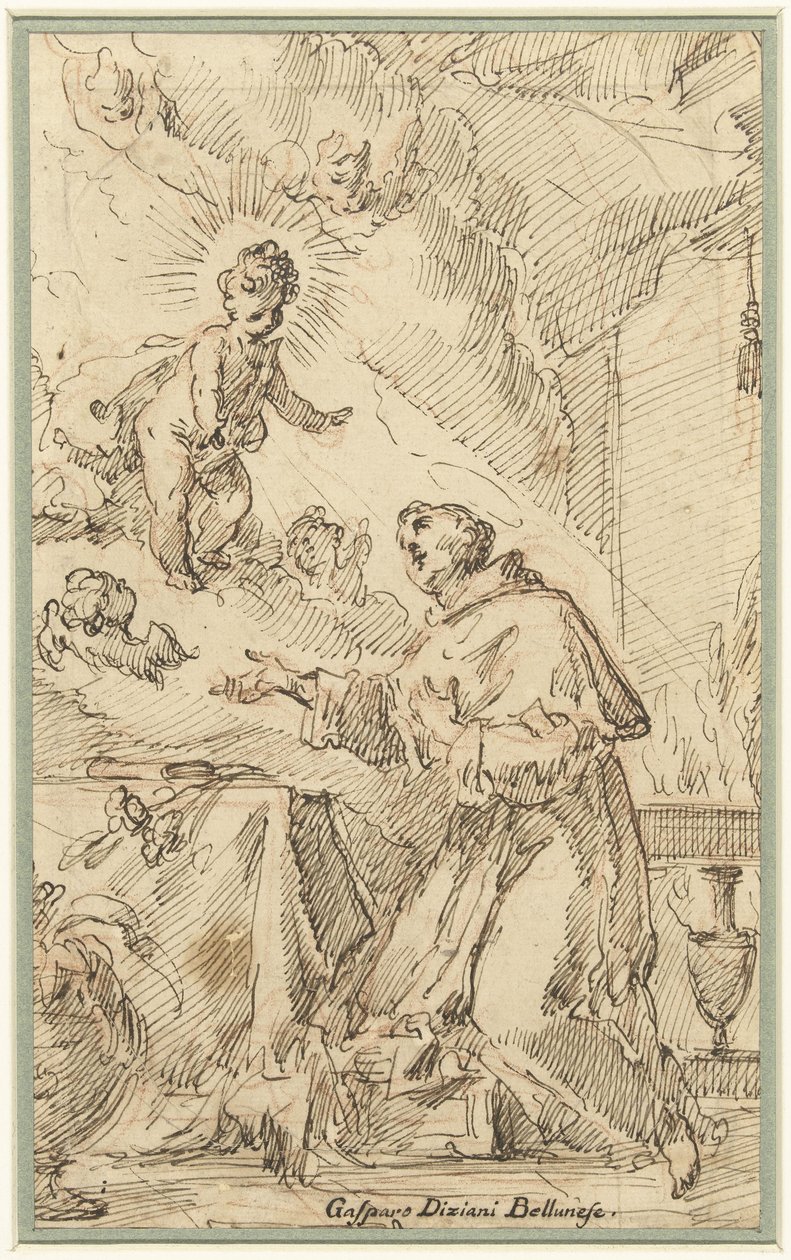 Het Christuskind verschijnt aan H. Antonius van Padua door Gasparo Diziani