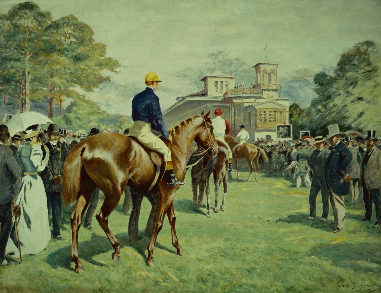 Parade aan de Post (olieverf op doek) door Gaston Guignard