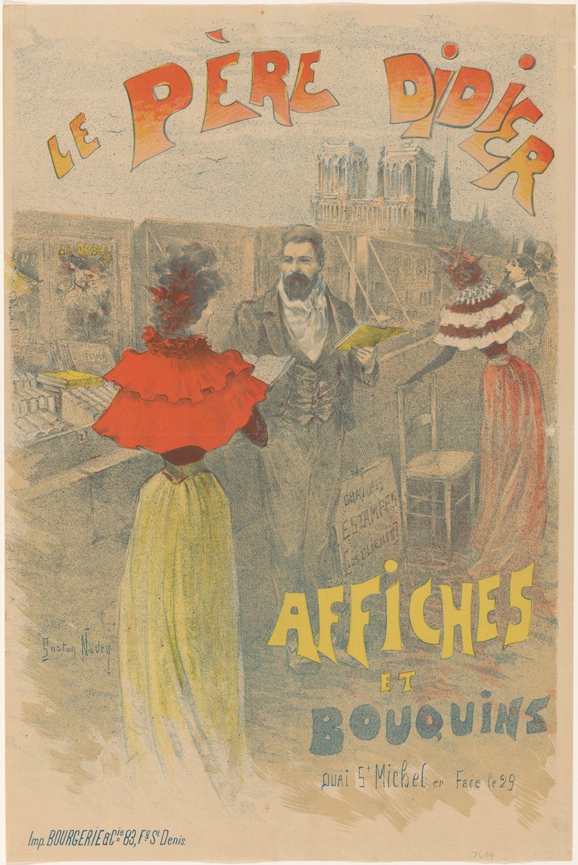 Affiche voor le Père Didier, boekhandelaar en verkoper van affiches door Gaston Noury