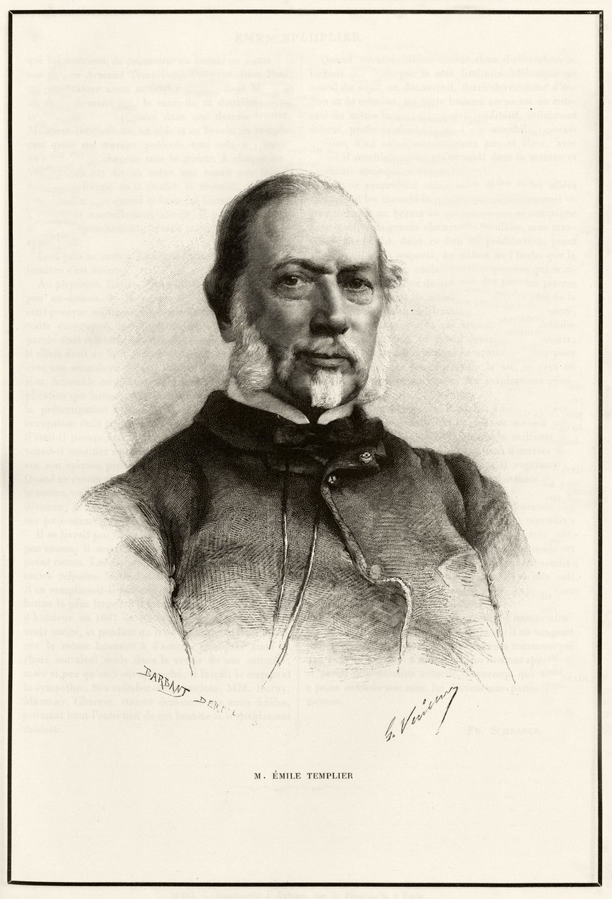 Portret van Emile Templier (1821-1891), medewerker van Louis Hachette (1800-1864), verantwoordelijk voor de productie van 