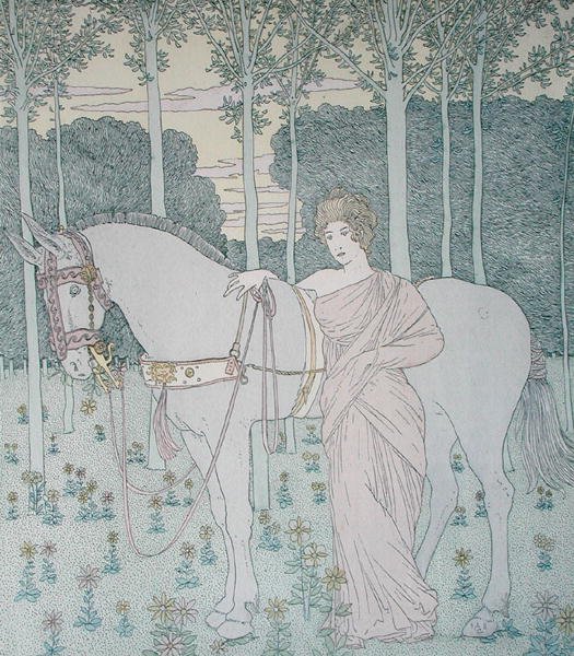 Nausicaa, illustratie uit Boek 6 van de Odyssee, vertaald door Lecomte de l
