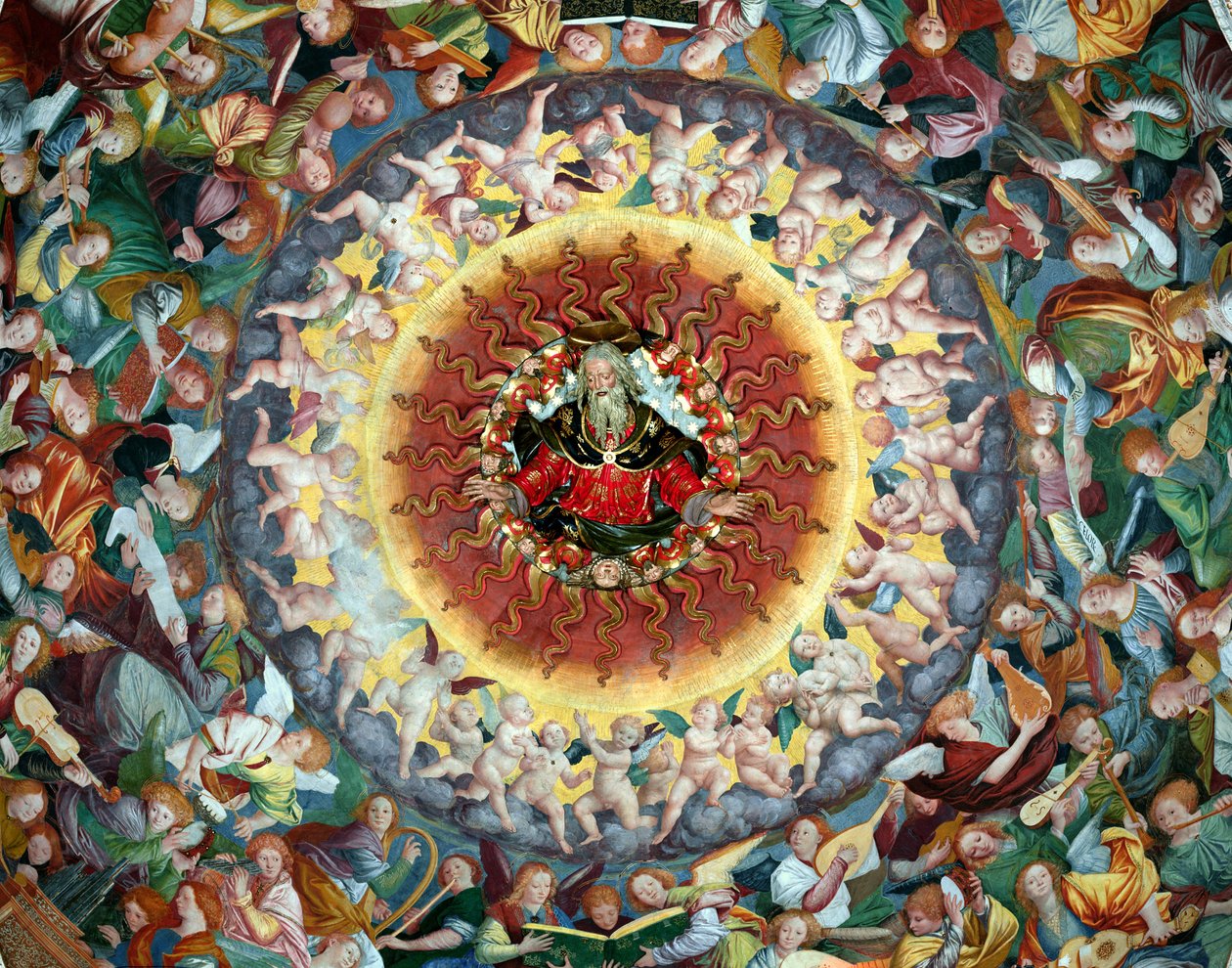 Het concert van de engelen, detail door Gaudenzio Ferrari