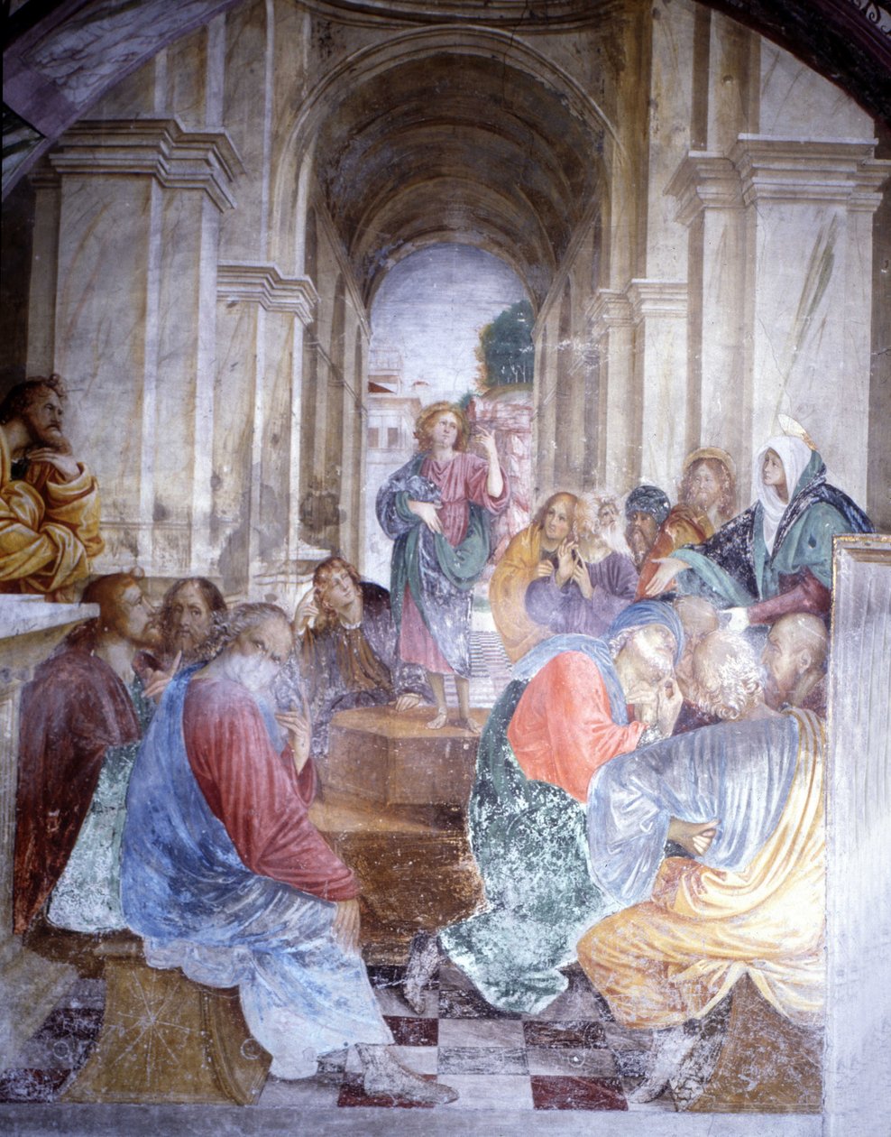 Discussie van Jezus met de dokters in de Tempel (fresco) door Gaudenzio Ferrari
