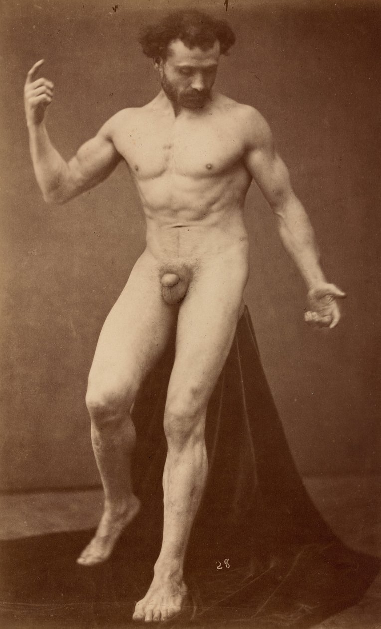 Naaktstudie,jaren 1870 (foto) door Gaudenzio Marconi