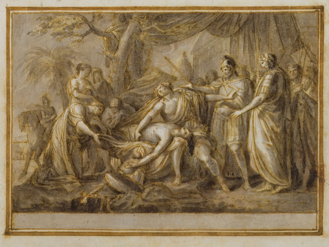 Achilles treurt om de dood van Patroclus, 1760-63 door Gavin Hamilton