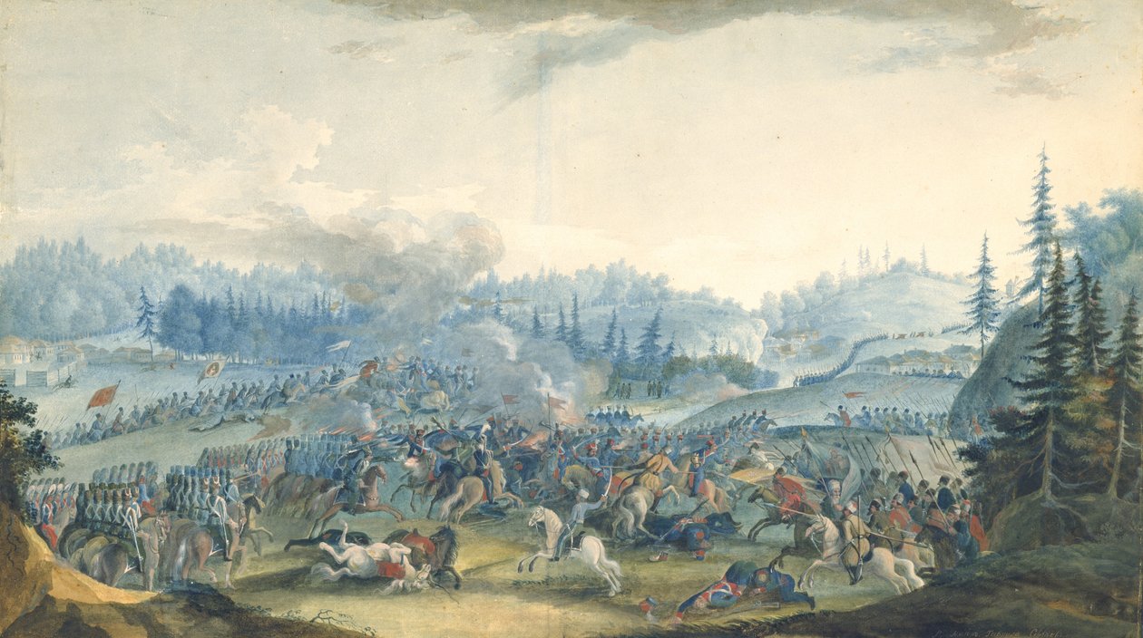 Een scène uit de Russisch-Turkse oorlog, 1801 door Gavril Sergeyevich Sergeyev