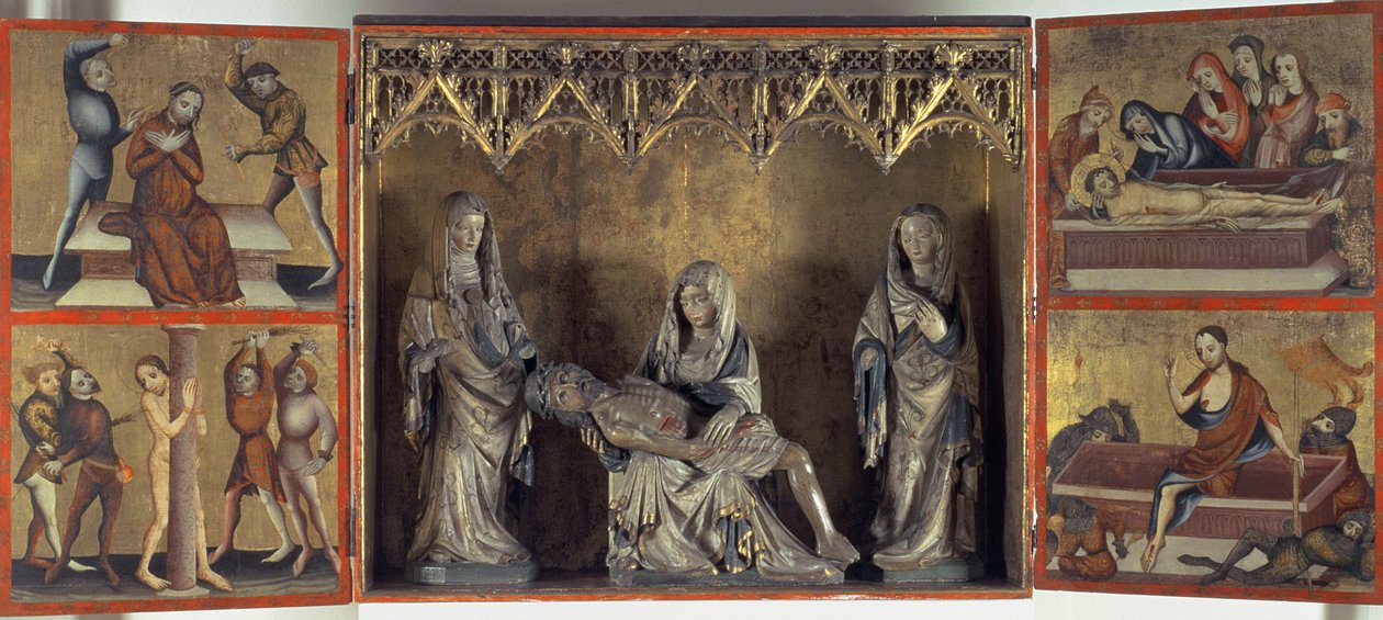 Altaarstuk met de Rouw en de Passie van Christus (Altaar van St. Elizabeth Thuringia) c.1410 door Gdansk School
