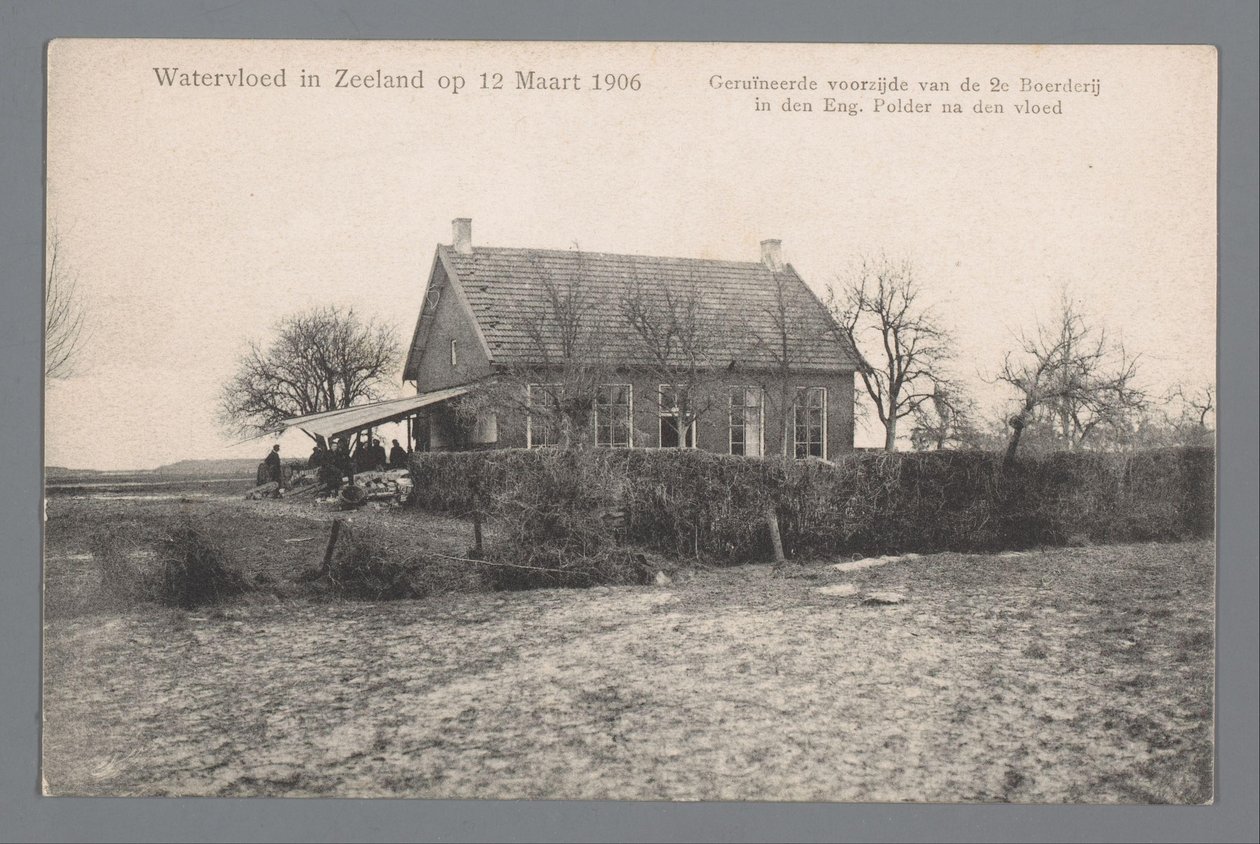 Watervloed in Zeeland op 12 maart 1906 door Gebroeders van Straaten