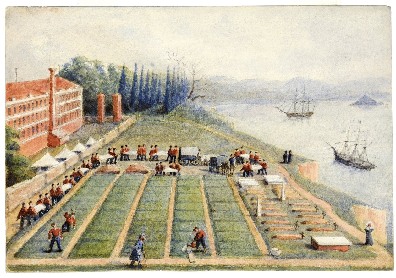Het kerkhof bij het Algemeen Ziekenhuis, Scutari, april 1855 door General E.W. Wray