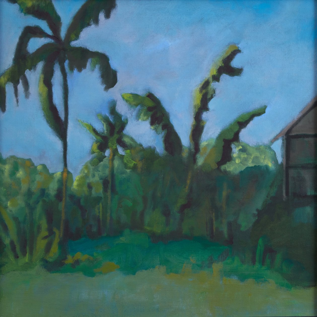 Indisch landschap (uit het geheugen), 2024 (olieverf op board) door Genevieve French