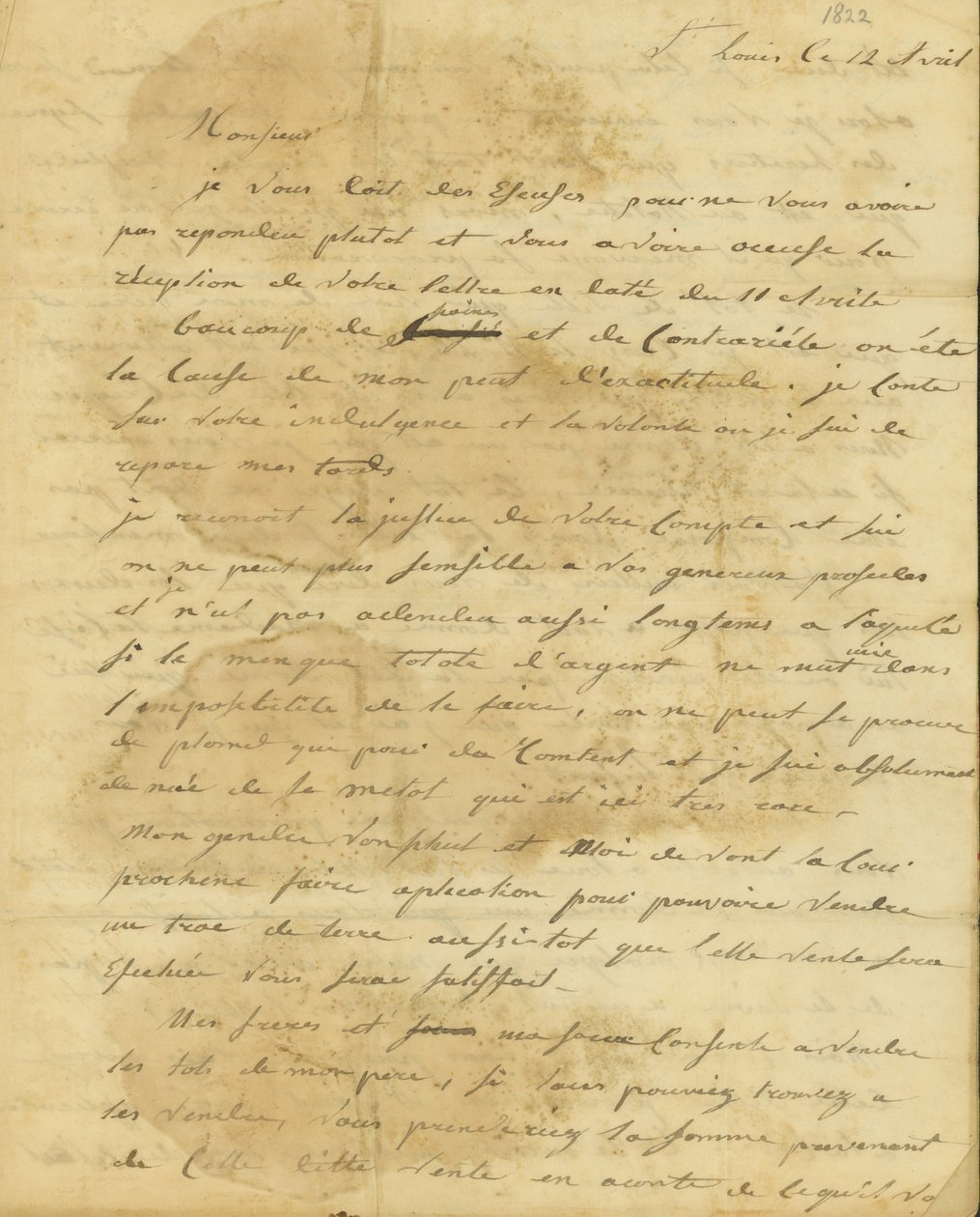 Brief van Rosalie Saugrain aan P. R. Bureau door Genevieve Rosalie Michau Saugrain