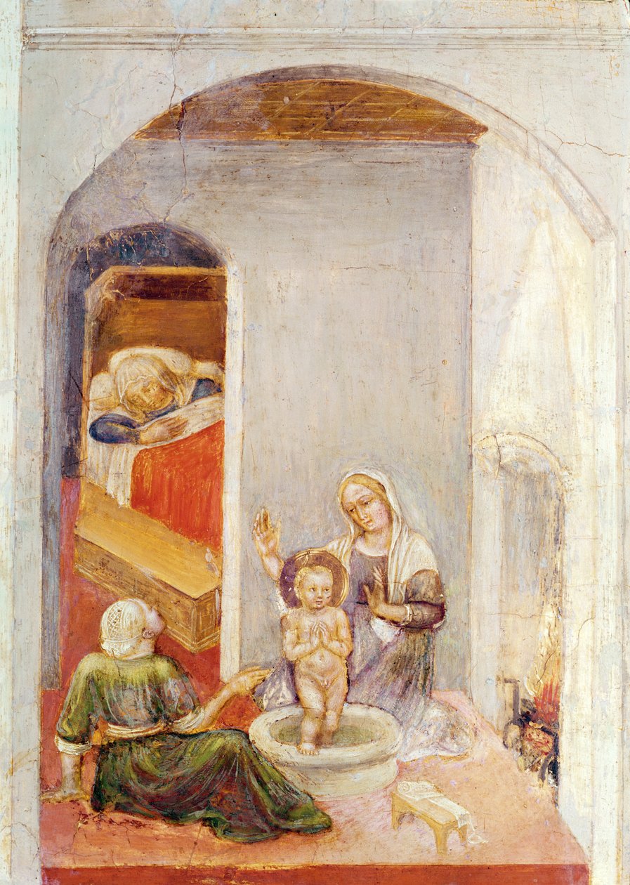 De geboorte van St. Nicolaas, uit Verhalen van St. Nicolaas van Bari, c.1425 door Gentile da Fabriano