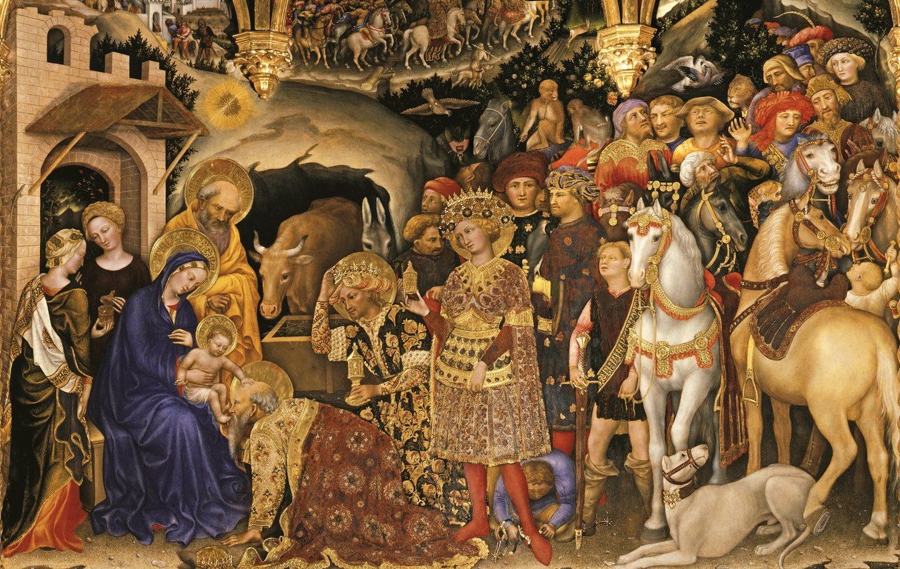 Aanbidding van de Wijzen (detail) door Gentile da Fabriano