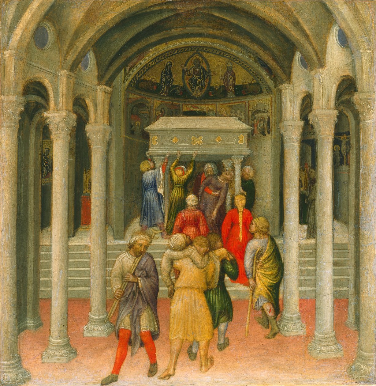 De Kreupelen en Zieken Genezen bij het Graf van Sint-Nicolaas door Gentile da Fabriano