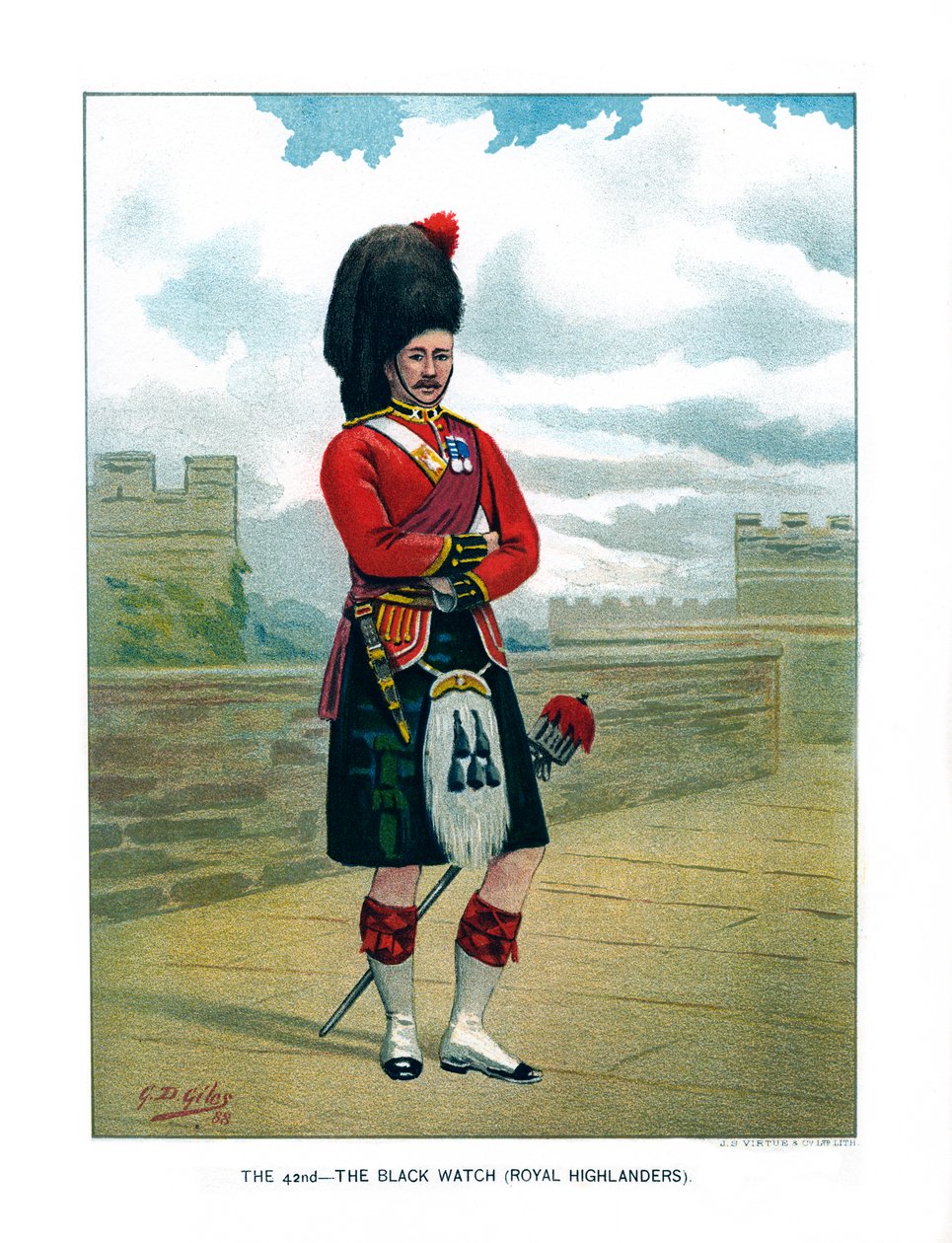 De 42e, The Black Watch Royal Highlanders, ca. 1890 door Geoffrey Douglas Giles