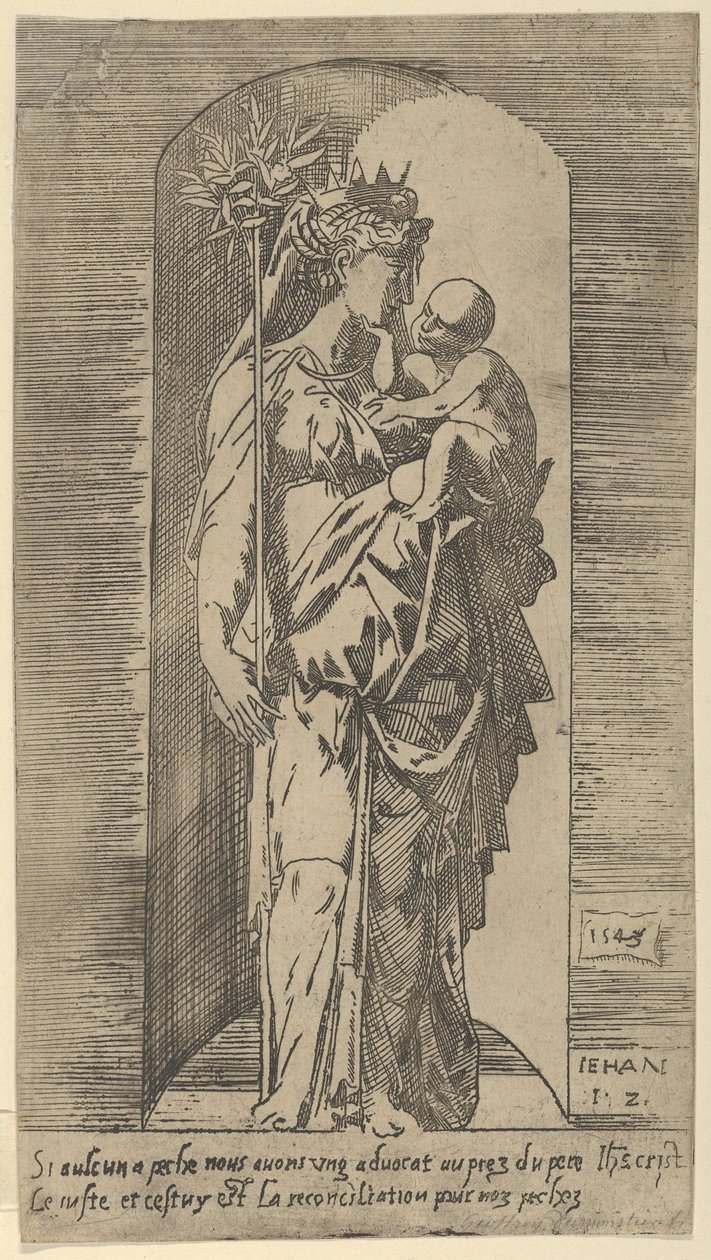 De Maagd en het Kind in een nis, 1543 door Geoffroy Dumoûtier