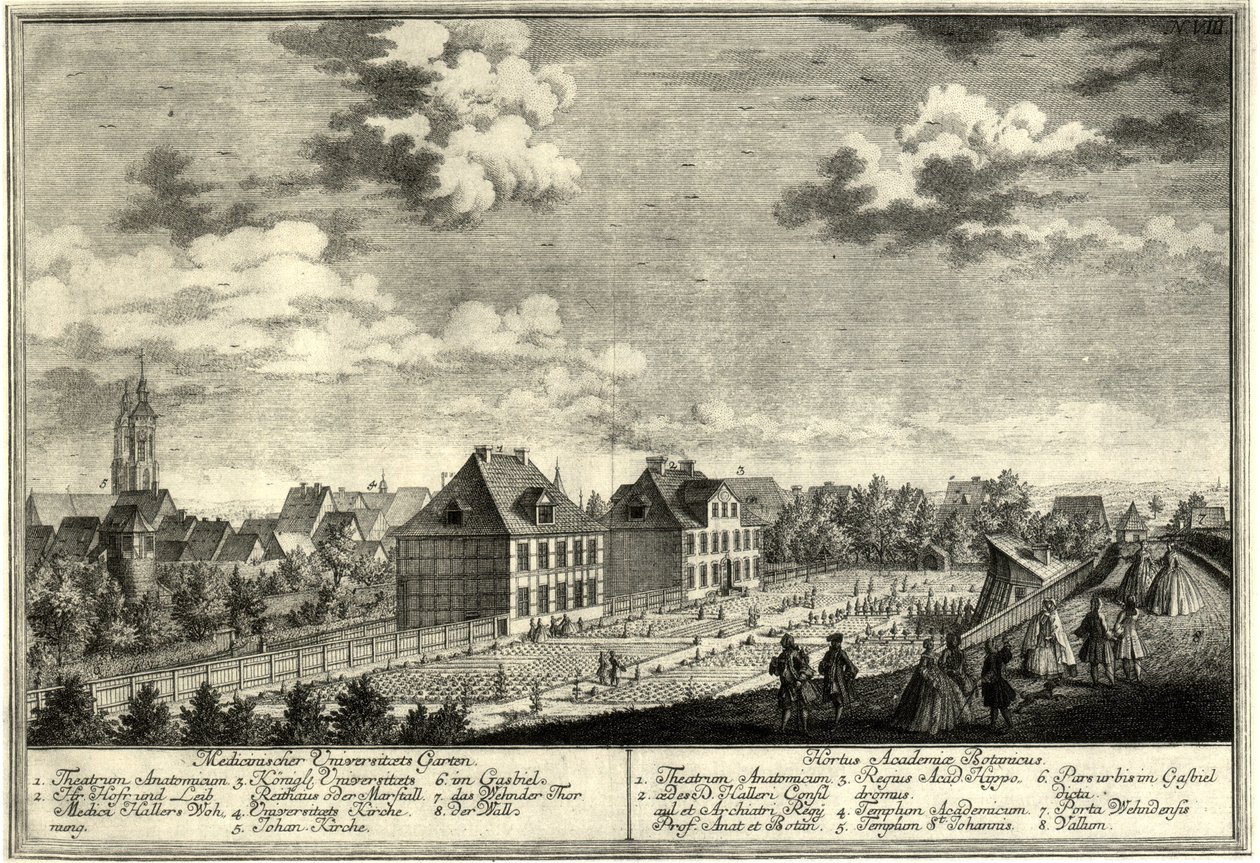 Goettingen Oude Botanische Tuin door Georg Daniel Heumann
