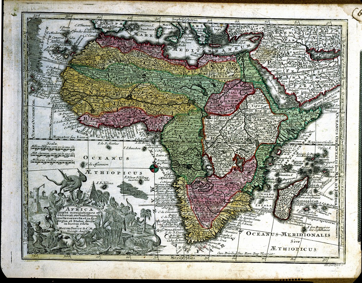 Kaart van Afrika, uit 