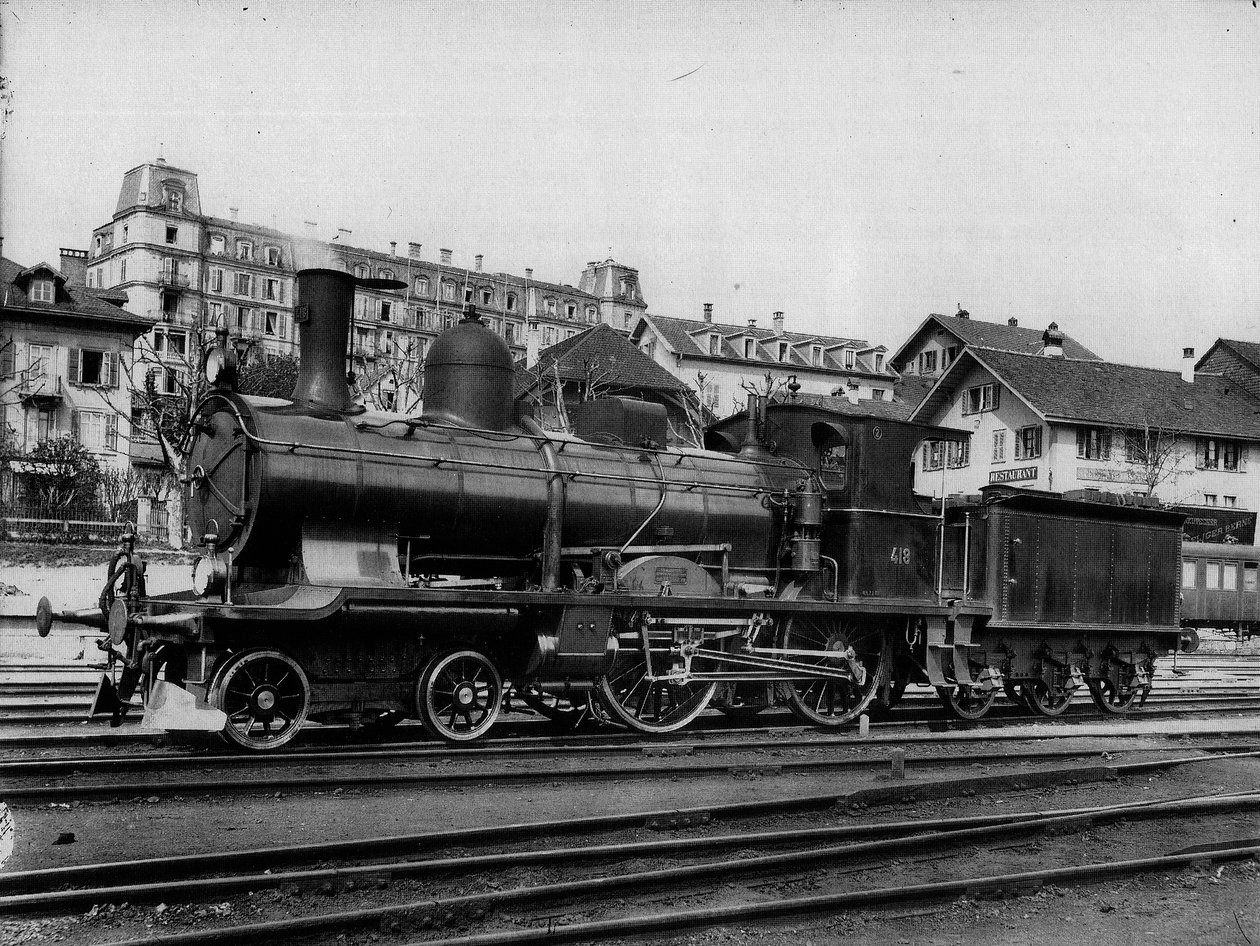 Snelzuglocomotief A 2/4 Nr. 418 van de Zwitserse Spoorwegen door Georg Wilhelm Hecklau