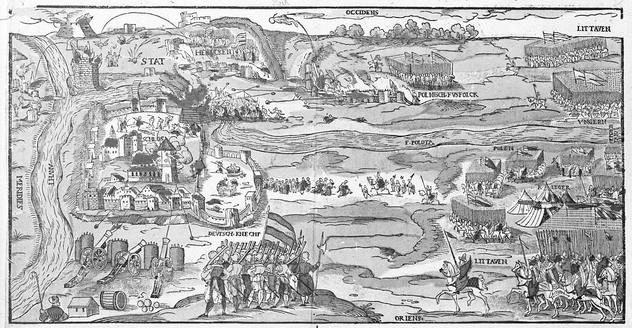 Het beleg van Polotsk in 1579 door Georg the elder Mack