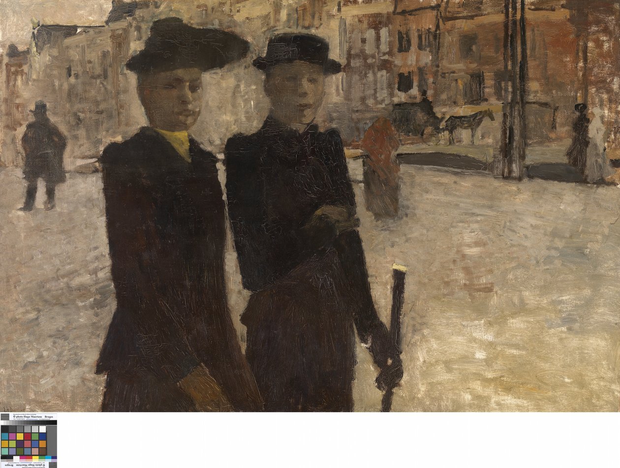 Vrouwen op de Rokin door Georg Hendrik Breitner
