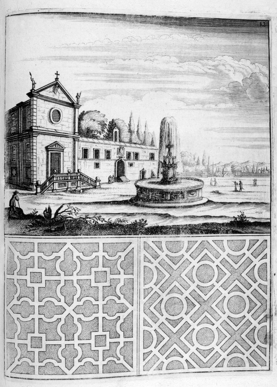 Huis-, fontein- en tuindesign, 1664 door Georg Andreas Bockler