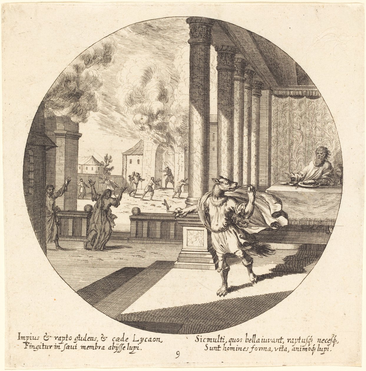 Jupiter verandert Lycaon in een wolf door Georg Andreas Wolfgang the Elder