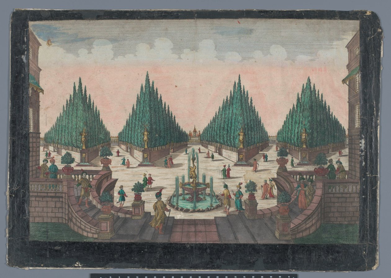 Gezicht op een cipressentuin te Constantinopel door Georg Balthasar Probst (possibly)