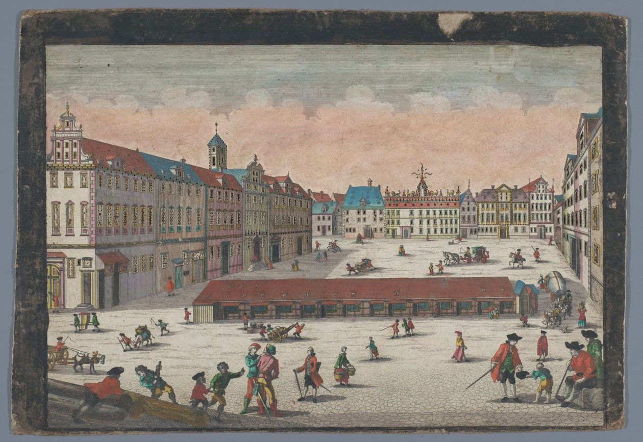 Gezicht op het Zoutplein te Wroclaw gezien vanaf de zuidzijde door Georg Balthasar Probst (possibly)