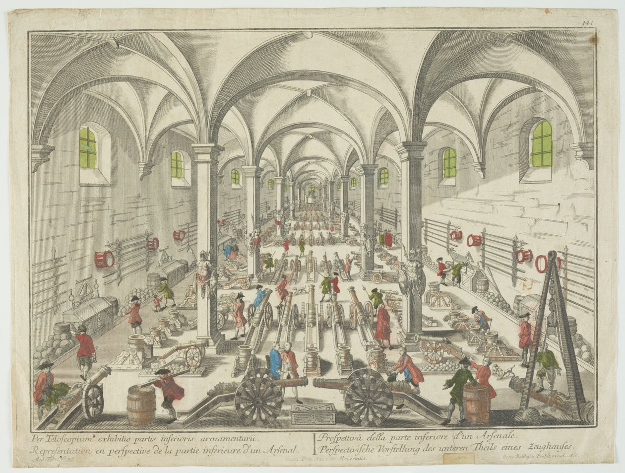 Per telecopium exhibitio partis inferioris armamentarii, Representation en perspective de la partie inferieure d