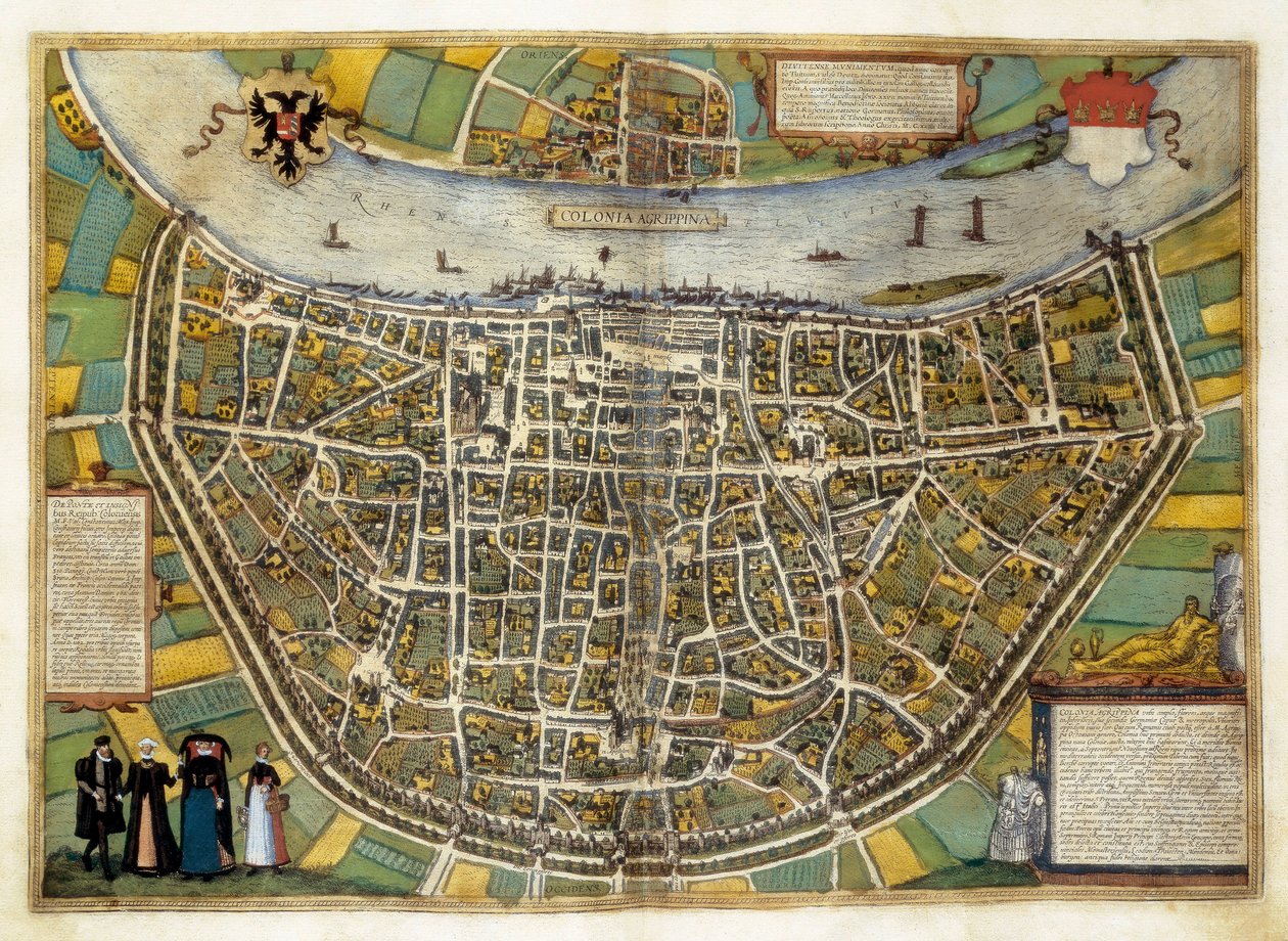 Plan van de stad Burgos in Spanje door Georg Braun