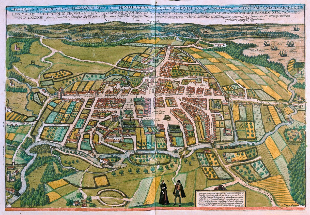 Plattegrond van Odense, Denemarken in 